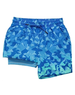 Плавки для мальчиков на компрессионной подкладке Upf 50+, цвет Aqua Blue Rokka&rolla