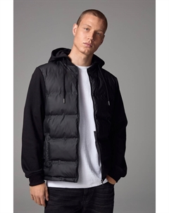 Куртка пуховик с рукавами из джерси, черный Next