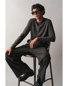 Шерстяной свитер приталенного кроя, серый H&m