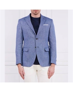 Элегантный пиджак современного кроя с добавлением белья, синий Joop