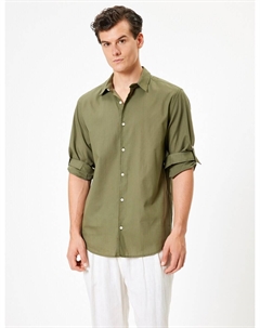 Рубашка обычного кроя на пуговицах, оливковый Koton
