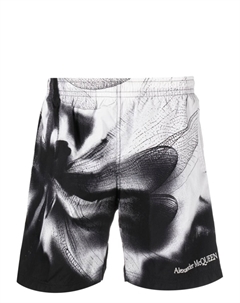 Плавки-шорты с принтом, черный Alexander mcqueen