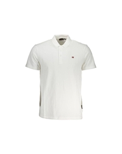 Хлопковая рубашка-поло с вышивкой и логотипом, белый Napapijri