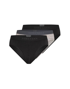 Трусики/трусы Rio, 3 шт., натуральный хлопок 95/5, цвет Grau/ Schwarz Schiesser