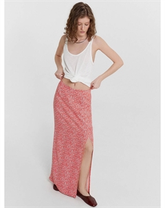 Юбка женская красная с цветочным принтом Mark formelle