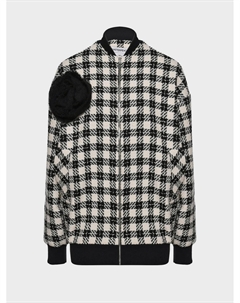 Бомбер из твида с брошью-цветком Masterpeace