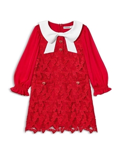 Платье с бантом и кружевом для девочек - Little Kid, Big Kid, красный Self-portrait