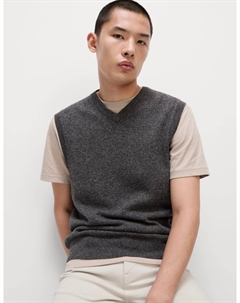 Джемпер без рукавов из чистой экстратонкой овечьей шерсти, цвет Charcoal mix Marks & spencer