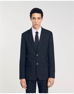 Классический мужской пиджак в полоску, черный Sandro