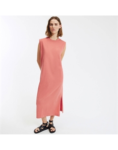 Платье-футболка длинное без рукавов розовый La redoute collections