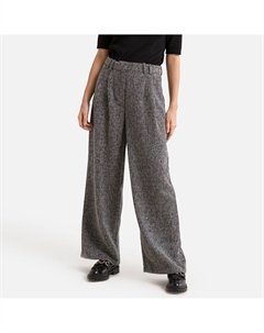 Брюки широкие с высокой посадкой серый Laredoute