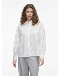 Блузка из кружева с воротником-стойкой белый Vila