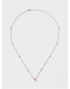 Колье "сердечко", розовый камень, серебро Sneak peek