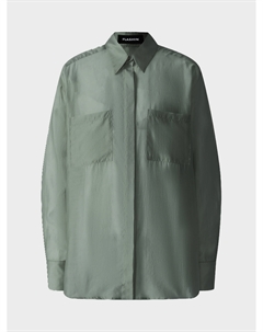 Блузка свободная с карманами, темно-зеленая Flashin'