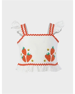 Топ с принтом "клубника" Stella mccartney
