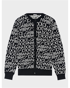 Черно-белый кардиган со сплошным лого Dolce&gabbana