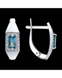 Серьги из белого золота с лондон топазами и фианитами Sokolov
