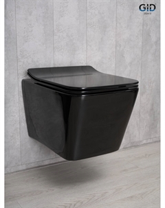 Подвесной унитаз Tr2144BL черный глянцевый, с сиденьем микролифт Gid
