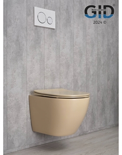 Подвесной унитаз Sr2198 бежевый матовый, с сиденьем микролифт Gid