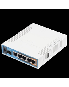 Wi-Fi роутер hAP AC, 802.11a/b/g/n/ac, 2.4 / 5 ГГц, до 1.75 Гбит/с, LAN 4x1 Гбит/с, WAN 1x1 Гбит/с, внутренних антенн: 6x2.5 дБи, 1xUSB 2.0 (RB962UIGS-5HACT2HNT) Mikrotik