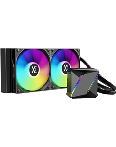 Жидкостное охлаждение LM240 для Socket 115x/1200/1700/1851/AM5/AM4, 265 Вт, 2x120 мм, ARGB, черный (LM240-BKAFXX-GL) Xastra