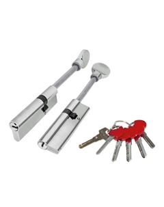 Цилиндр D-PRO5007-8 100 70х30 мм ключ/шток хром Fuaro