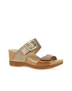 Сандалии на танкетке Shannon, желто-коричневый/золотистый металлик Dansko