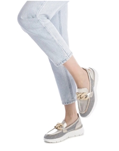 Женские кожаные мокасины на резиновой подошве, золото Carmela