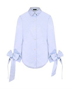 Хлопковая блуза свободного кроя с бантами на рукавах Clu