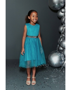 Вечернее платье из сетки с завязкой сзади, синий Next