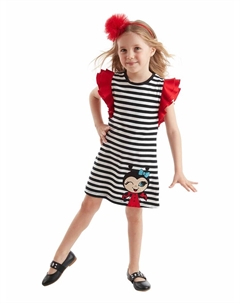 Платье, цвет schwarz/weiß/rot Denokids