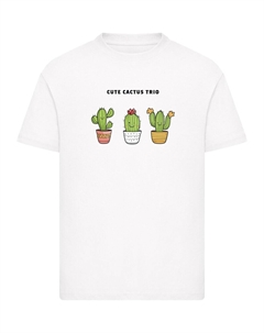 Рубашка Cute Cactus Trio, белый Merchcode