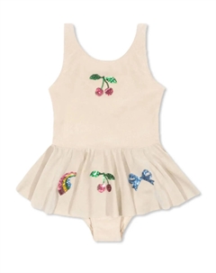 Купальник, украшенный пайетками, нейтральный Konges slojd