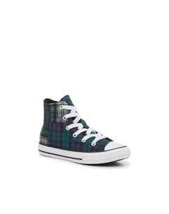 Высокие кеды Chuck Taylor All Star Plaid — детские, сине-зеленая клетка Converse