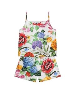 Kids комплект из рубашки и шортов с цветочным принтом, белый Dolce&gabbana