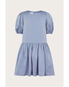 Платье из текстурированного атласа с рукавами фонариками, синий Monsoon