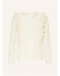 Блузка-Рубашка с дырочным кружевом, экрю Only