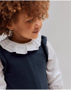 Блузка из 100% хлопка для девочки с рюшами на воротнике, белый Zippy