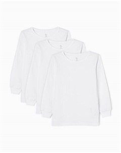 В упаковке 3 однотонных детских внутренних свитера из 100 % хлопка, белый Zippy