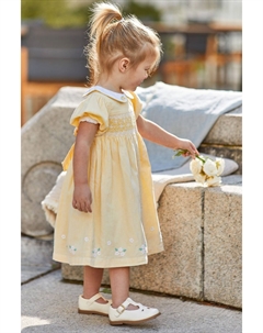 Вечернее платье со сборками в виде Питера Пэна с вышивкой Daisy, желтый Jojo maman bébé