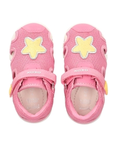 Сандалии из искусственной кожи и сетки, розовый Geox