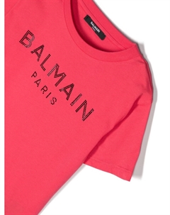 Kids футболка с логотипом, розовый Balmain