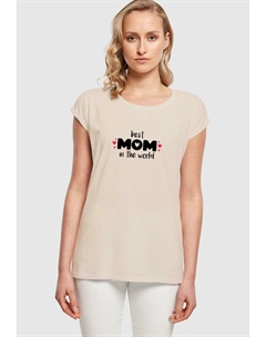 Футболка с принтом BEST MOM IN THE WORLD, бежевый Merchcode