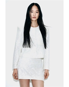 Блузка с пайетками, белый H&m