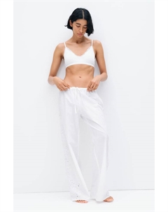 Вышитые пижамные штаны, белый H&m