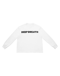 Лонгслив с потертой надписью, черный Deep breath