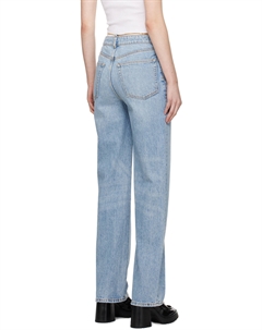 Синие джинсы с V-образным вырезом и именной табличкой Alexander wang