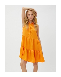 Платье-рубашка мини без рукавов, оранжевый Koton