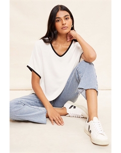 Туника с короткими рукавами и V-образным вырезом, черный Friends like these