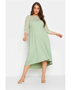 Кружевное платье London с низким низом, зеленый Yours